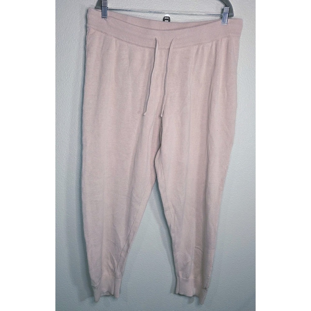 Haven Well‎ Within Knit Jogger Pants XL Blush Pink Cotton Cashmere Lounge